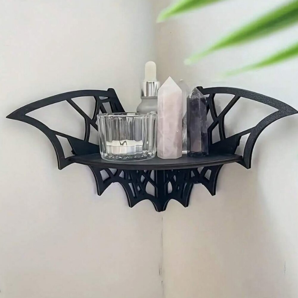Corner Bat Floating Shelf Brown NWT